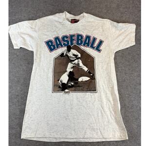 Vintage 90s Holoubek Baseball Shirt Mens Medium White Sports Single Stitch Retro